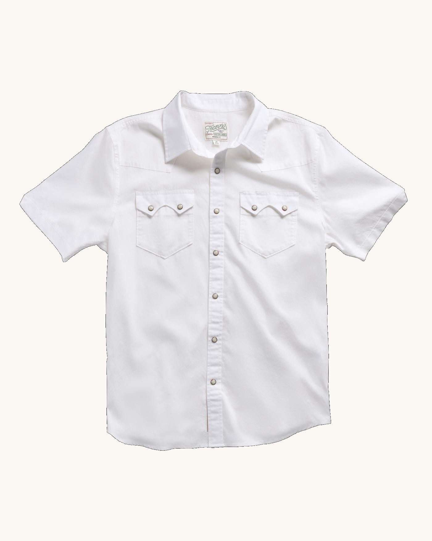 Men's Short Sleeve Vintage Weight Pearl Snap