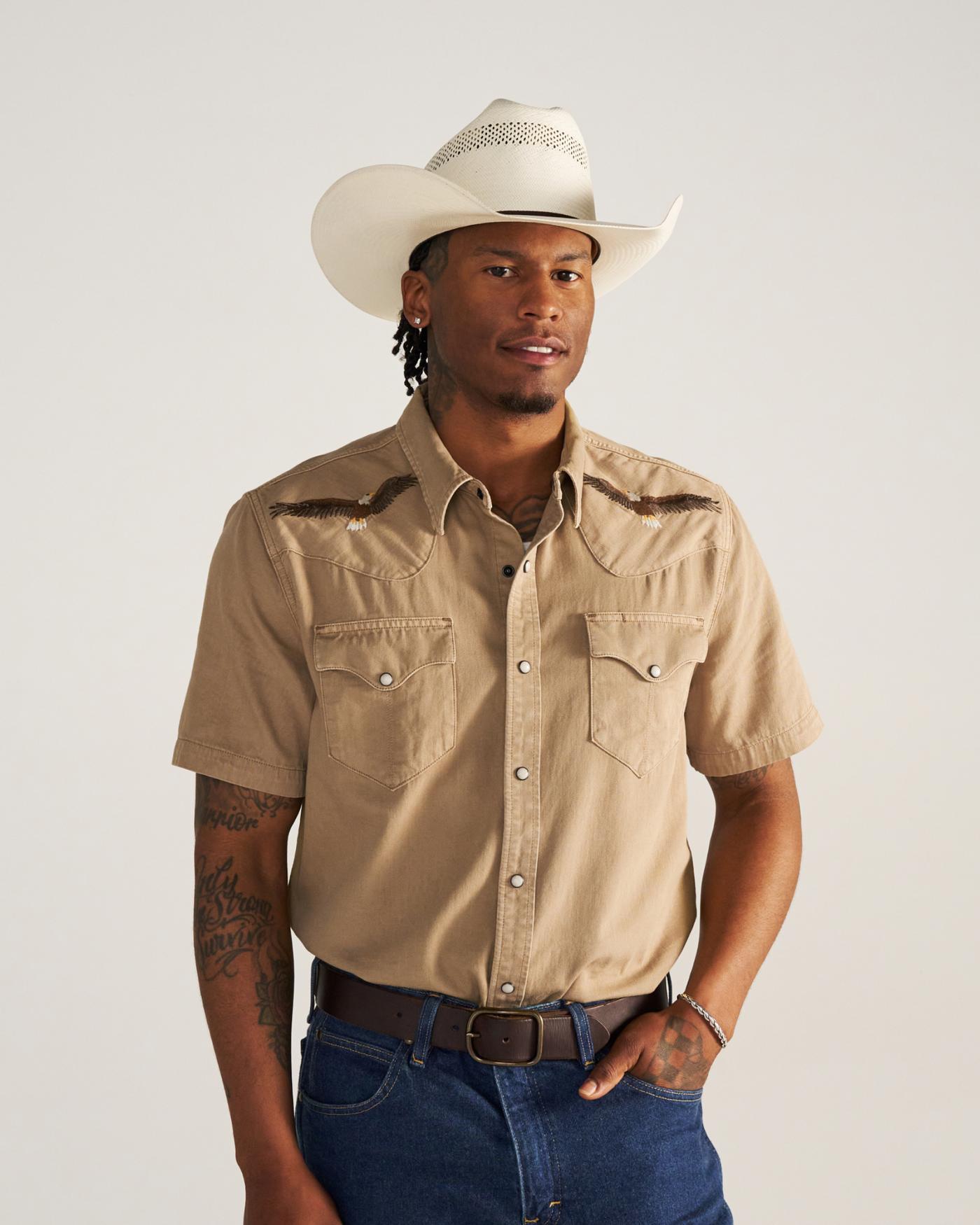 Men's Short Sleeve Denim Pearl Snap - Image 8