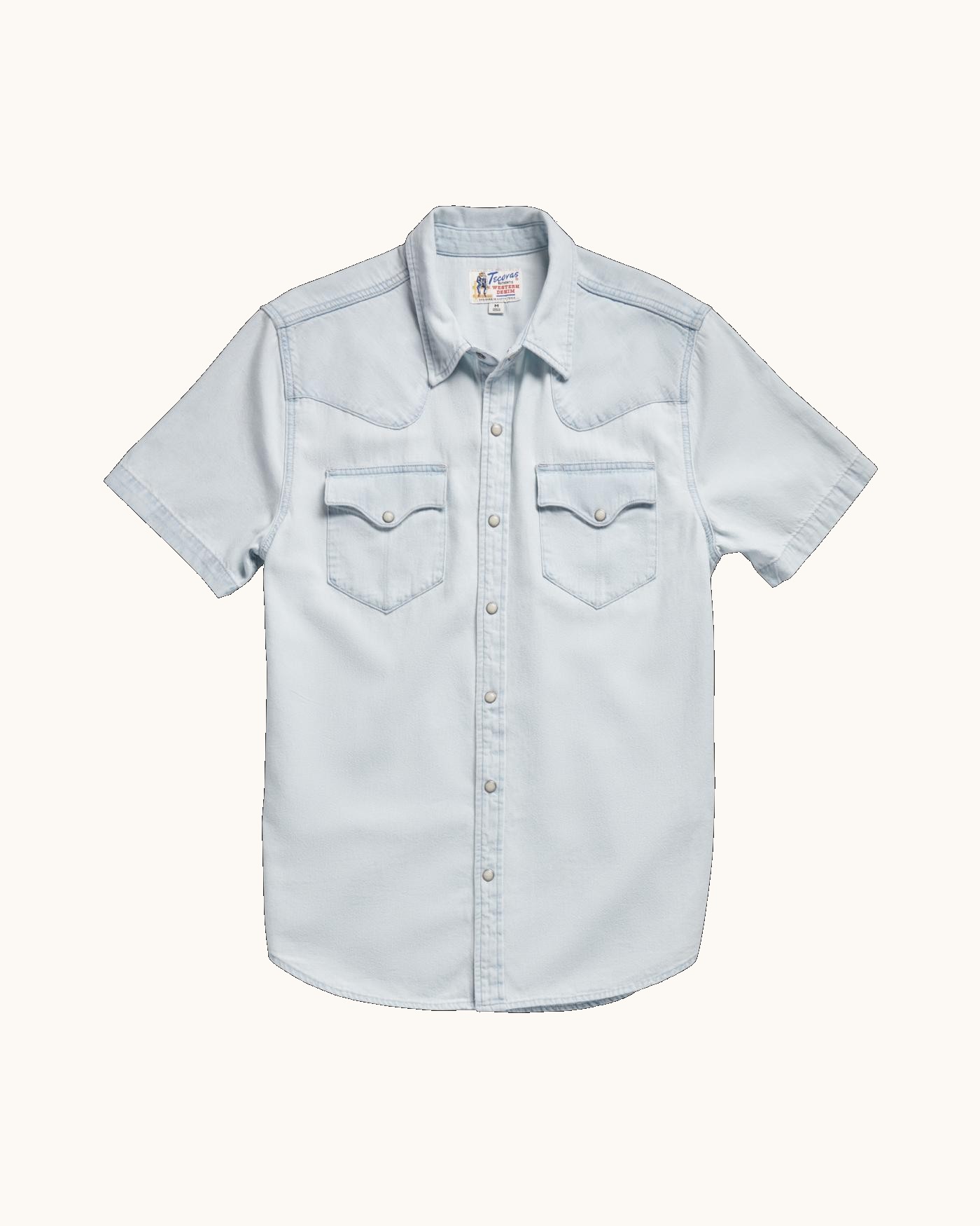 Men's Short Sleeve Denim Pearl Snap