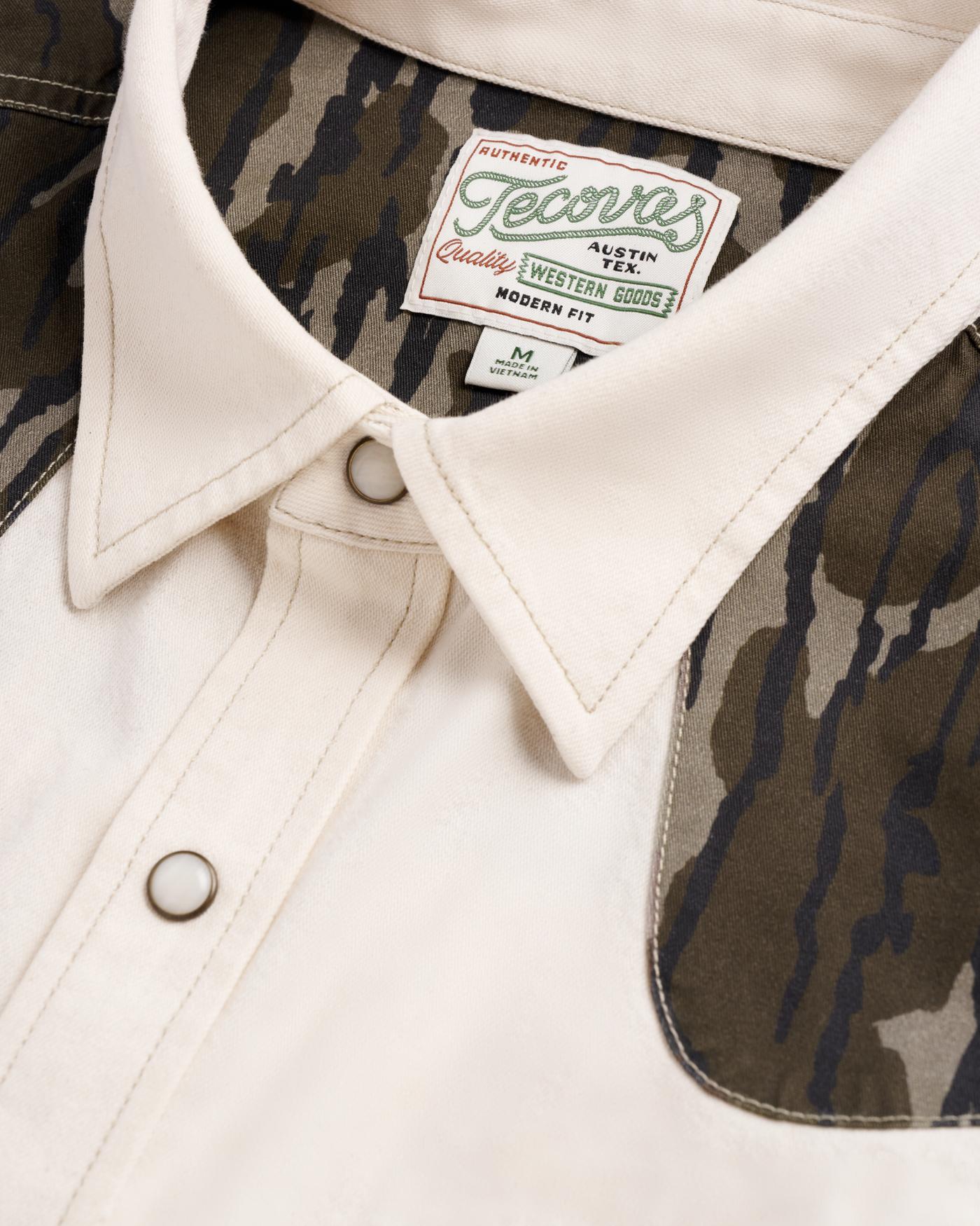 Men's Tecovas x Mossy Oak Long Sleeve Denim Pearl Snap - Image 6