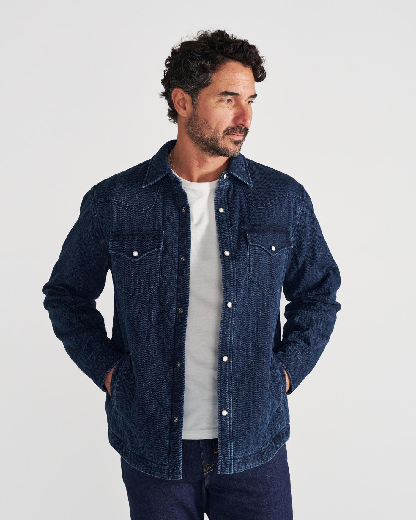 Men's Quilted Herringbone Shacket