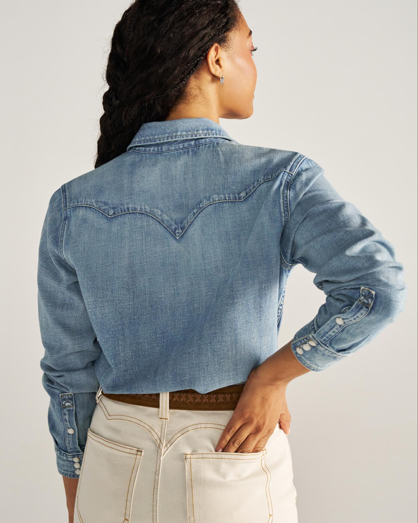 Women's Denim Pearl Snap - Image 2