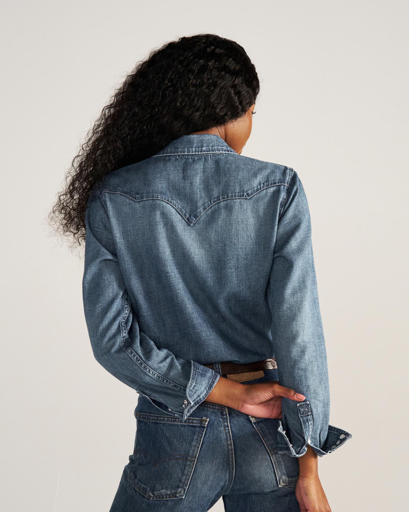 Women's Denim Pearl Snap - Image 8