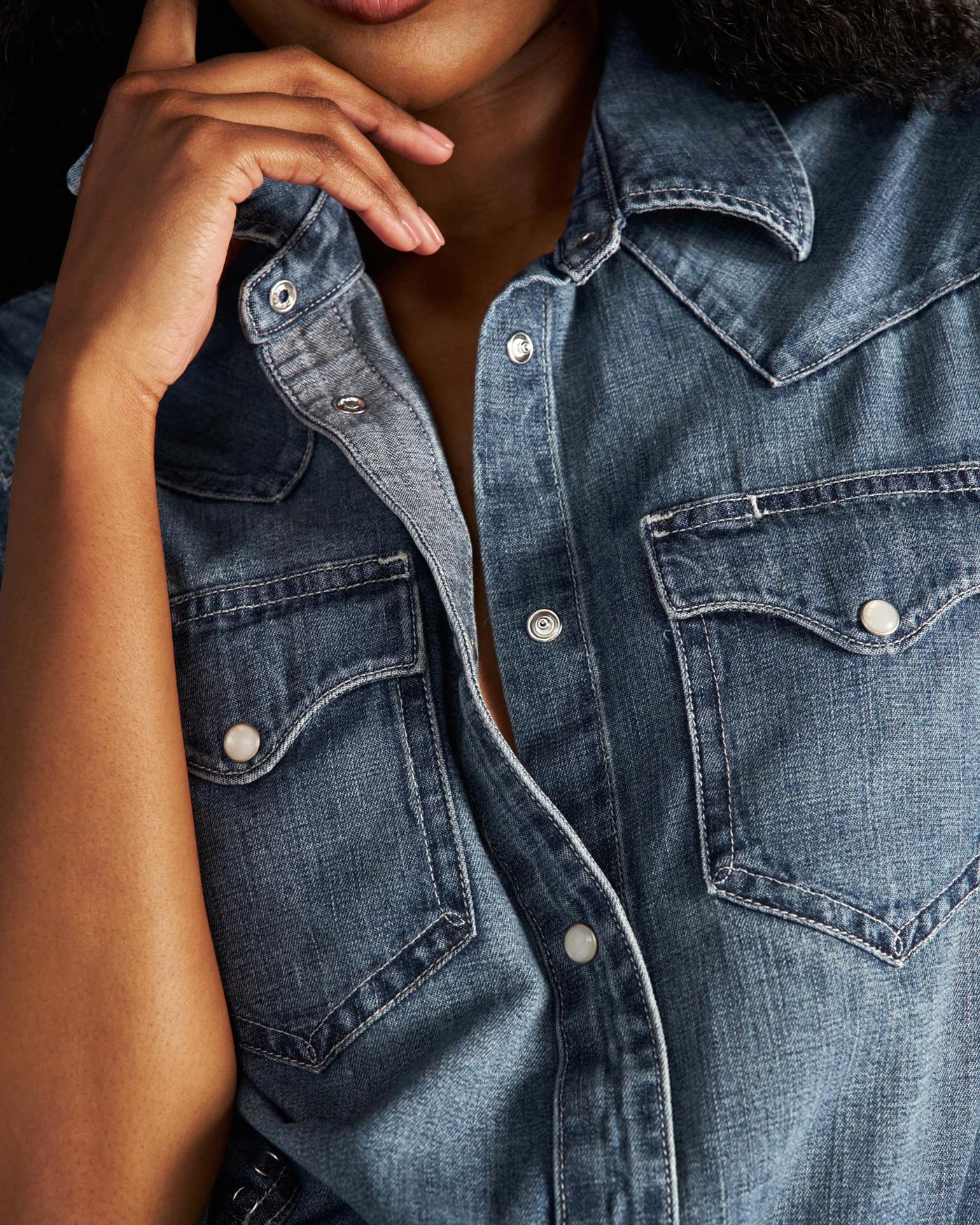 Women's Denim Pearl Snap - Image 9