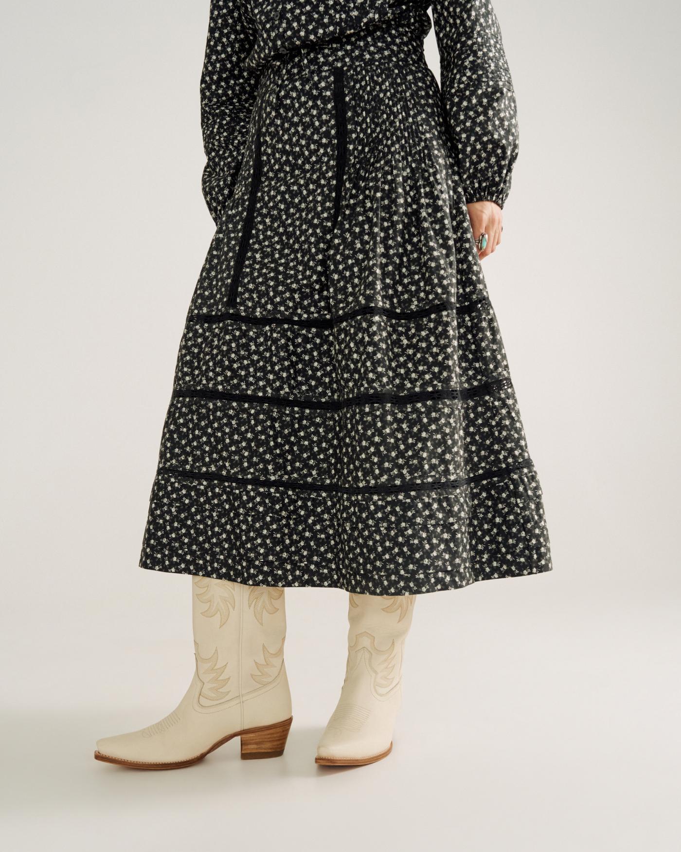 Women's Cotton Poplin Midi Skirt