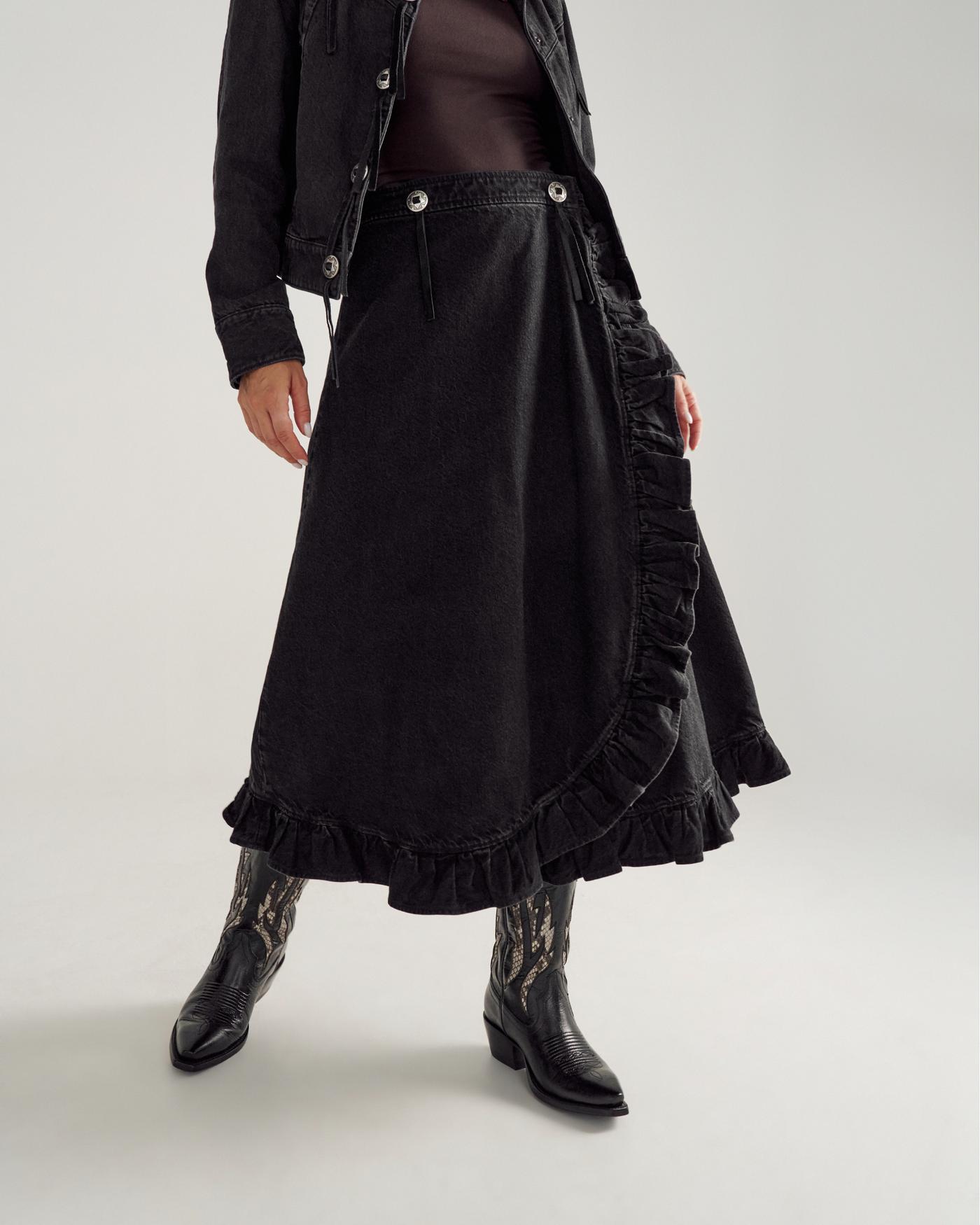 Women's Rodeo Maxi Denim Skirt