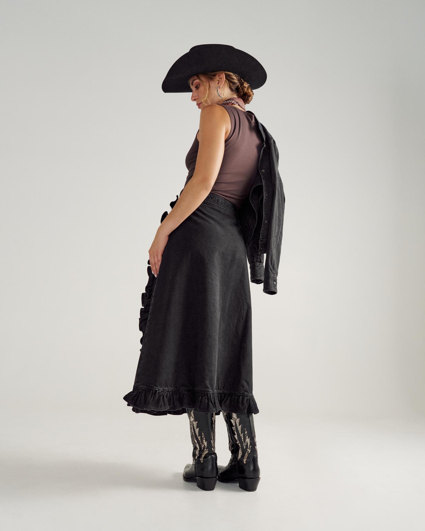 Women's Rodeo Maxi Denim Skirt - Image 2